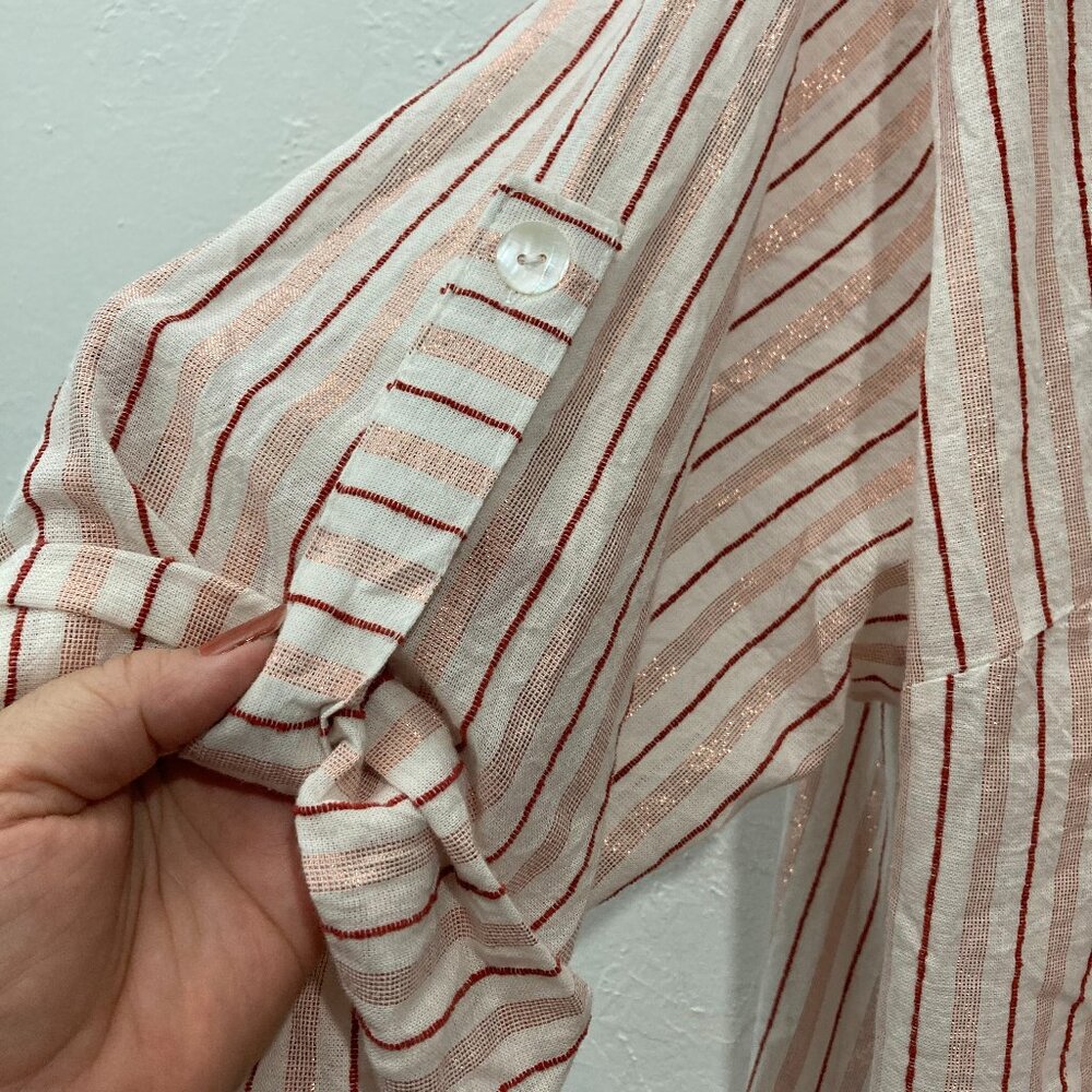 NWT Club Z Collection Long Roll Tab Sleeve Button Up Shirt Cover Up Tunic 2X - Picture 12 of 14